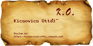 Kicsovics Ottó névjegykártya